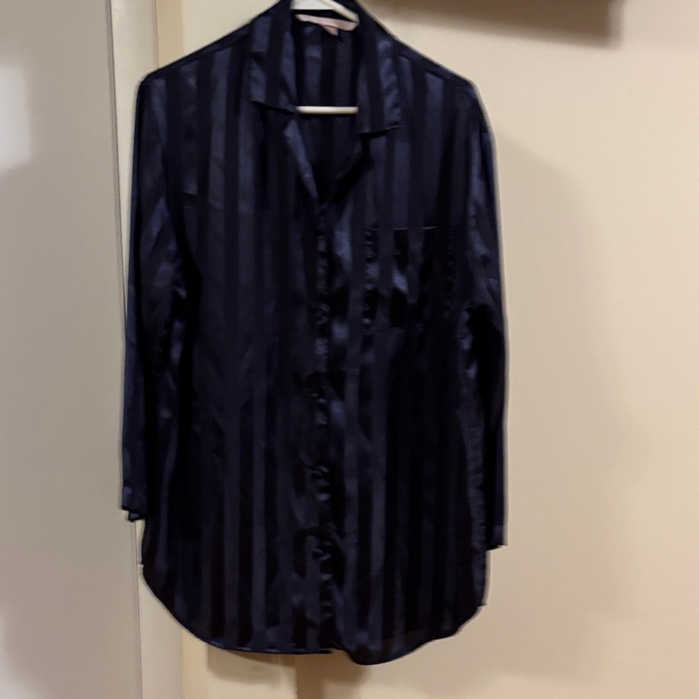 Victoria's Secret deep purple Satin stripe sleepshirt